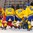 BUFFALO, NEW YORK - DECEMBER 26: Sweden's Marcus Davidsson #10, Axel Johnson Fjallby #22 and Linus Hogberg #6, guard the crease in front of Filip Gustavsson #30 during the preliminary round of the 2018 IIHF World Junior Championship. (Photo by Andrea Cardin/HHOF-IIHF Images)

